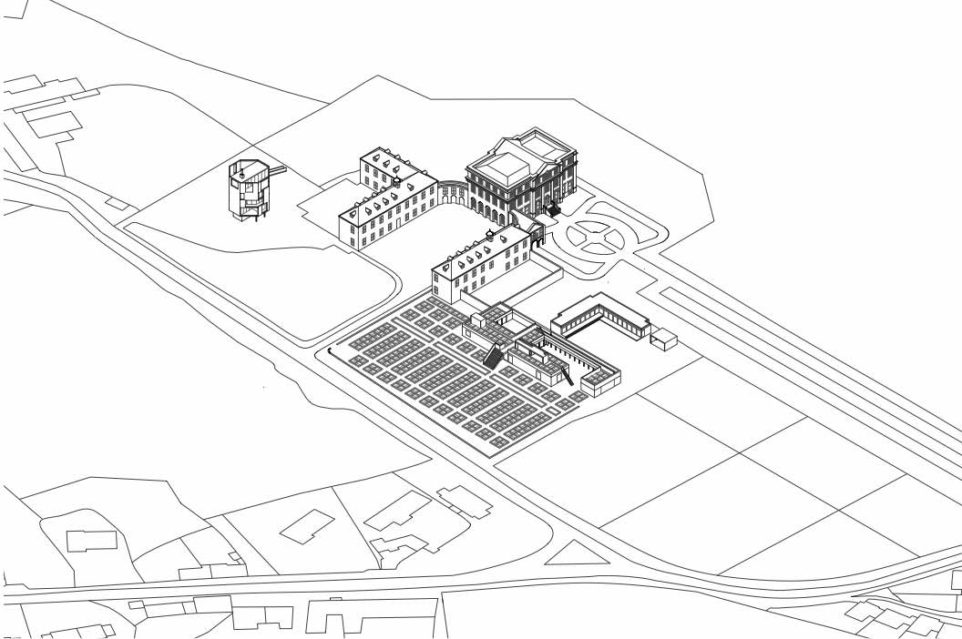 Crowcombe Court, isometric.