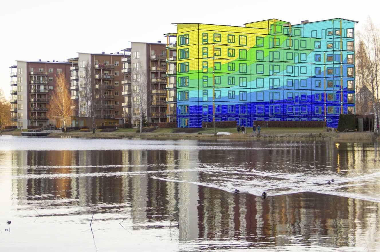 Figure 1. Award winning 8-storey CLT residential buildings in Växjö, Sweden.